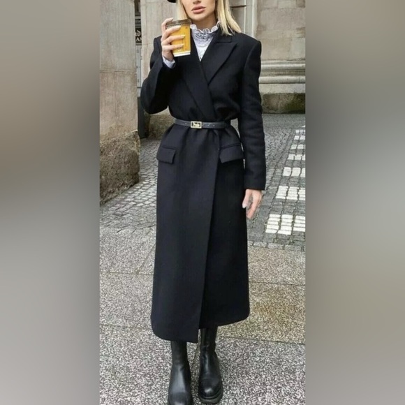 NWT - Zara Women’s Limited Edition Wool Blended Coat Dress - Size L - Picture 5 of 13